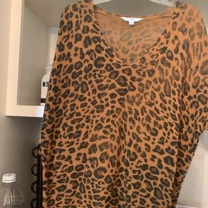 Leopard sweater with dolman sleeves size M(8-10)